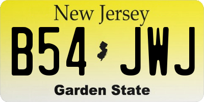 NJ license plate B54JWJ