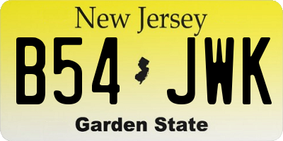 NJ license plate B54JWK