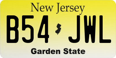 NJ license plate B54JWL