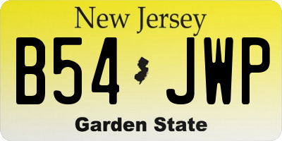 NJ license plate B54JWP