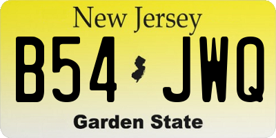 NJ license plate B54JWQ