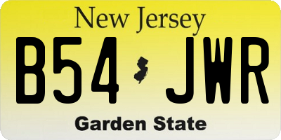 NJ license plate B54JWR