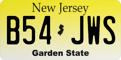 NJ license plate B54JWS