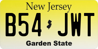NJ license plate B54JWT