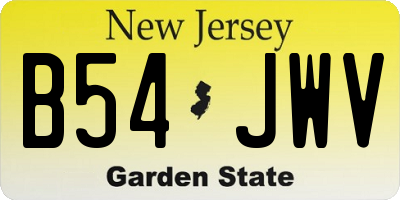NJ license plate B54JWV