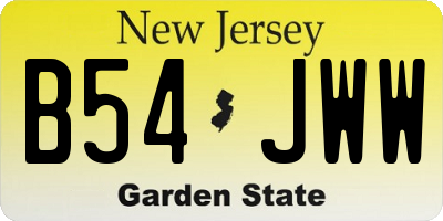 NJ license plate B54JWW