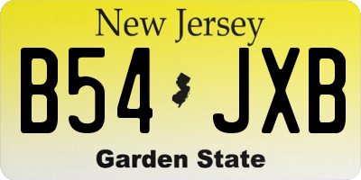 NJ license plate B54JXB
