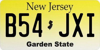 NJ license plate B54JXI
