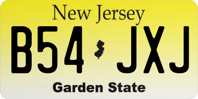 NJ license plate B54JXJ