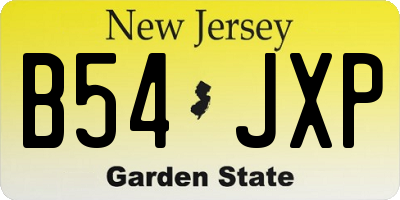 NJ license plate B54JXP