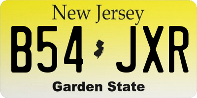 NJ license plate B54JXR