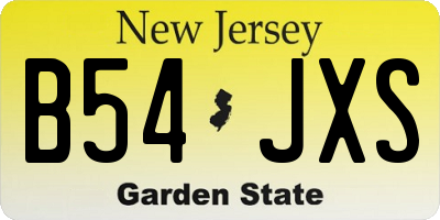 NJ license plate B54JXS