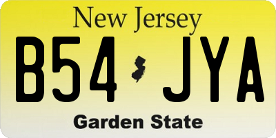 NJ license plate B54JYA