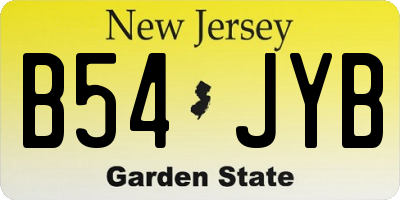 NJ license plate B54JYB