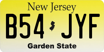 NJ license plate B54JYF