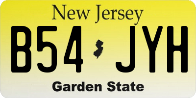 NJ license plate B54JYH