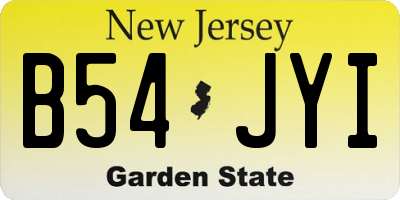 NJ license plate B54JYI