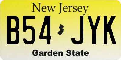 NJ license plate B54JYK