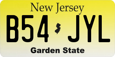 NJ license plate B54JYL