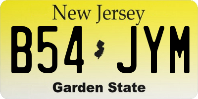 NJ license plate B54JYM