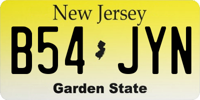 NJ license plate B54JYN