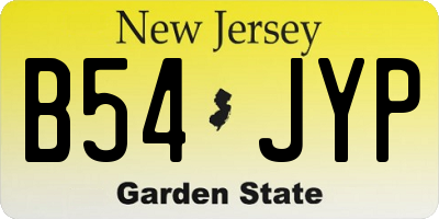 NJ license plate B54JYP