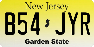 NJ license plate B54JYR