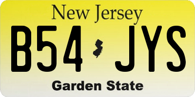 NJ license plate B54JYS