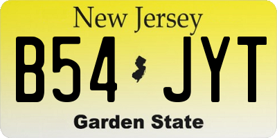 NJ license plate B54JYT
