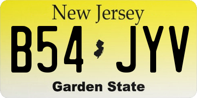 NJ license plate B54JYV