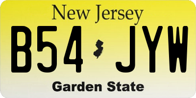 NJ license plate B54JYW
