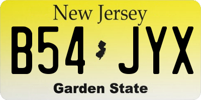 NJ license plate B54JYX