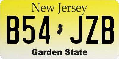 NJ license plate B54JZB