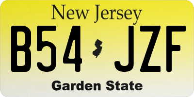 NJ license plate B54JZF