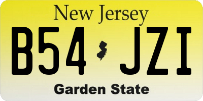 NJ license plate B54JZI