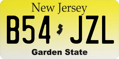 NJ license plate B54JZL