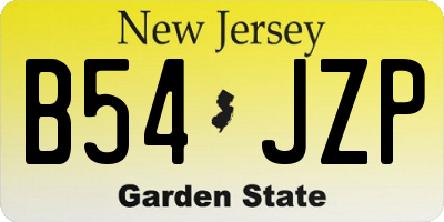 NJ license plate B54JZP