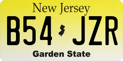 NJ license plate B54JZR