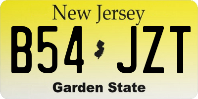 NJ license plate B54JZT