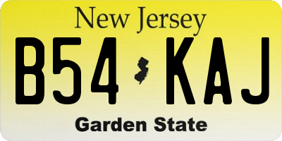 NJ license plate B54KAJ