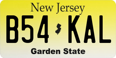 NJ license plate B54KAL