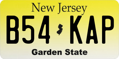 NJ license plate B54KAP