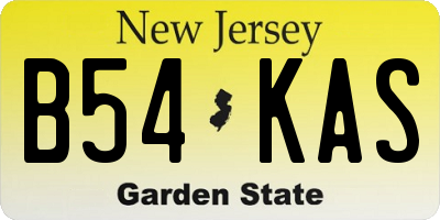 NJ license plate B54KAS