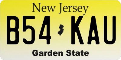 NJ license plate B54KAU