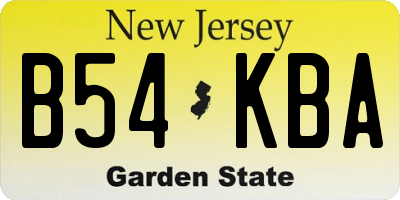 NJ license plate B54KBA