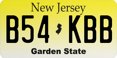 NJ license plate B54KBB