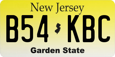 NJ license plate B54KBC