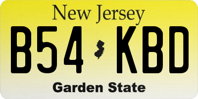 NJ license plate B54KBD