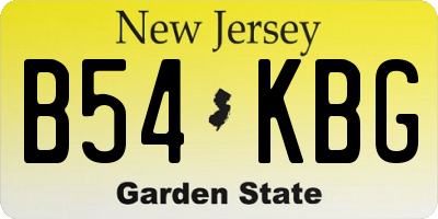 NJ license plate B54KBG