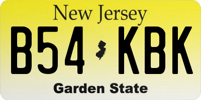 NJ license plate B54KBK